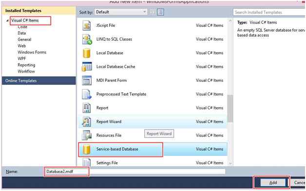 Service based database